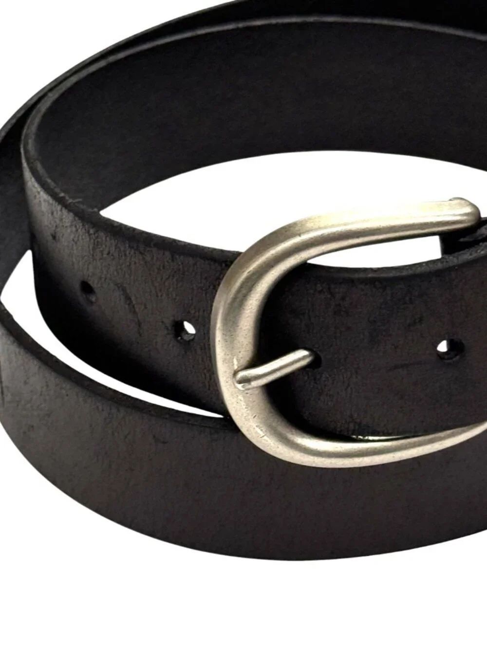 Frye Women's Leather Belt Silver Buckle & Studs Espresso Brown Metallic Size M